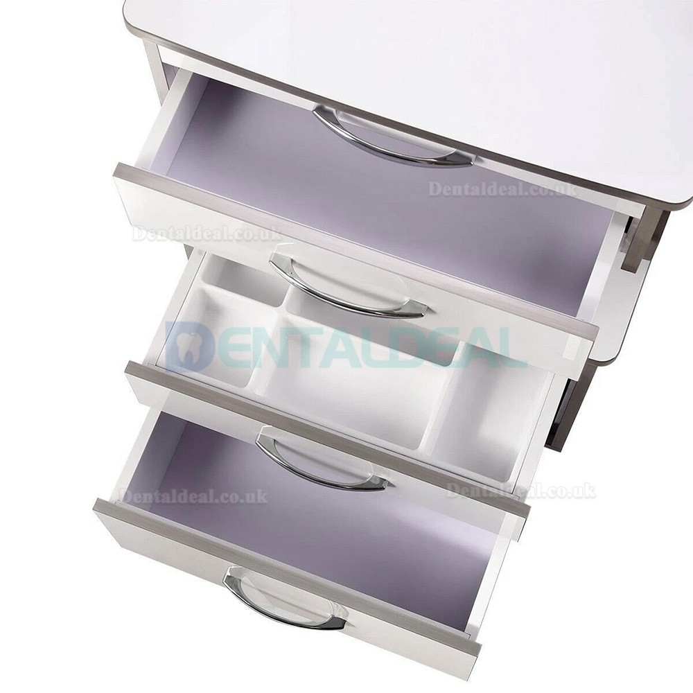 Dentech G15 Mobile Dental Surgical Instrument Trolley Cart with 3 Drawers
